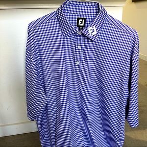 FootJoy Mens Golf Polo XXL Purple Gingham